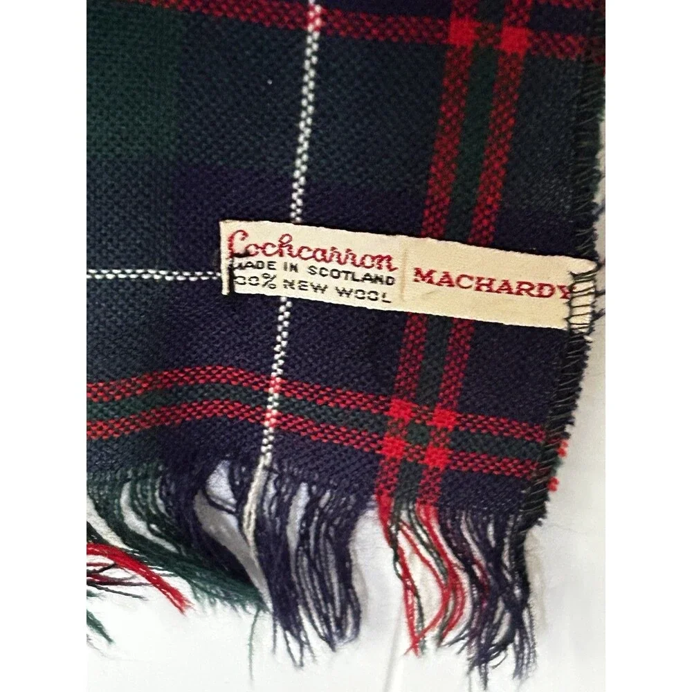 Vintage Lochcarron Machardy Plaid Scarf 100% New Wool Made in Scotland Preppy